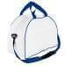 USA Made Nylon Poly Weekender Duffel Bags, White-Royal Blue, 6PKV32JA33