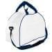 USA Made Nylon Poly Weekender Duffel Bags, White-Navy, 6PKV32JA3Z