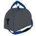 USA Made Nylon Poly Weekender Duffel Bags, Graphite-Royal Blue, 6PKV32JAR3