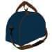 USA Made Nylon Poly Weekender Duffel Bags, Navy-Brown, 6PKV32JAWS