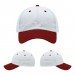 USA-made 6U White-Red Ripstop baseball cap, virtual view, manufactured in Newark NJ