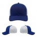 USA-made 6S Royal Blue-White Chino baseball cap, virtual view, manufactured in Newark NJ