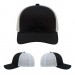USA-made 6S Black-White Chino baseball cap, virtual view, manufactured in Newark NJ