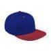 Royal Blue Flat Brim High Crown-Red Visor, Eyelets