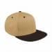 Khaki Flat Brim High Crown-Black Visor, Eyelets