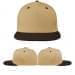 USA Made Khaki-Black Flat Brim High Crown Cap