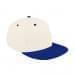 White Flat Brim High Crown-Royal Blue Visor, Eyelets