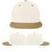 USA Made White-Khaki Flat Brim High Crown Cap