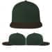 USA Made Hunter Green-Black Flat Brim High Crown Cap
