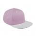 Pink Flat Brim High Crown-White Visor, Eyelets