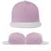 USA Made Pink-White Flat Brim High Crown Cap