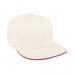 White-Red Organic Self Strap Flat Brim