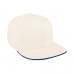 White-Navy Brushed Velcro Flat Brim