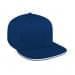 Navy-White Ripstop Leather Flat Brim
