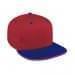 Red Flat Brim High Crown-Royal Blue Visor, Eyelets