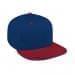 Navy Flat Brim High Crown-Red Visor, Eyelets