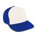 White Flat Brim High Crown-Royal Blue Back Half, Visor