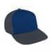 Navy Flat Brim High Crown-Dark Gray Back Half, Visor
