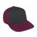 Dark Gray Flat Brim High Crown-Burgundy Back Half, Visor