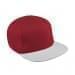 Red Flat Brim High Crown-White Button, Visor