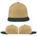 USA Made Khaki-Hunter Green Flat Brim High Crown Cap