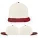 USA Made White-Red Flat Brim High Crown Cap