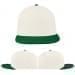 USA Made White-Kelly Green Flat Brim High Crown Cap
