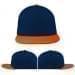 USA Made Navy-Orange Flat Brim High Crown Cap