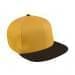 Athletic Gold Flat Brim High Crown-Black Button, Visor