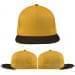 USA Made Athletic Gold-Black Flat Brim High Crown Cap