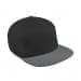 Dark Gray Flat Brim High Crown-Light Gray Button, Visor