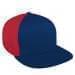 Navy Flat Brim High Crown-Red Back Half