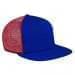 Royal Blue Flat Brim High Crown-Red Back Half