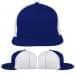 USA Made Royal Blue-White Flat Brim High Crown Cap