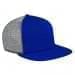 Royal Blue Flat Brim High Crown-Light Gray Back Half