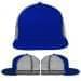 USA Made Royal Blue-Light Gray Flat Brim High Crown Cap
