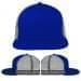 USA Made Royal Blue-Light Gray Flat Brim High Crown Cap