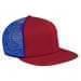Red Flat Brim High Crown-Royal Blue Back Half