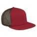 Red Flat Brim High Crown-Black Back Half