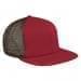 Red Flat Brim High Crown-Black Back Half