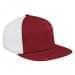 Red Flat Brim High Crown-White Back Half