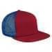 Red Flat Brim High Crown-Navy Back Half