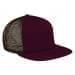 Burgundy-Black Meshback Snapback Flat Brim