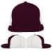 Burgundy-White Meshback Snapback Flat Brim, Virtual Image