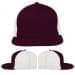 Burgundy-White Meshback Snapback Flat Brim, Virtual Image