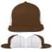 USA Made Brown-White Flat Brim High Crown Cap