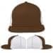 USA Made Brown-White Flat Brim High Crown Cap