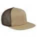 Khaki Flat Brim High Crown-Black Back Half