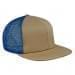 Khaki Flat Brim High Crown-Navy Back Half