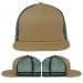 USA Made Khaki-Hunter Green Flat Brim High Crown Cap